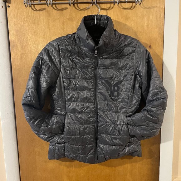 Active USA Women's Grey Puffer Full Zip Bubble Jacket w/ Mock Neck - Small - Picture 1 of 10
